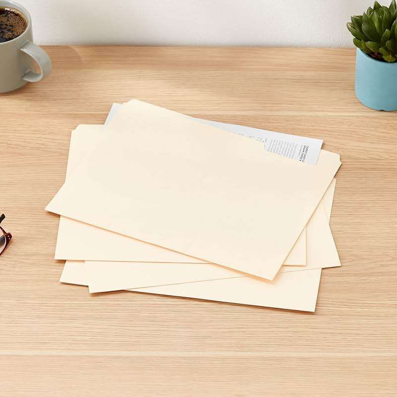 Amazon Basics Sturdy File Folders with Reinforced Tabs for Filing and Organization, 1/3-Cut Tab, Assorted Positions, Letter Size, 8.5x11 inches, Manila, 100-Pack - Image 2