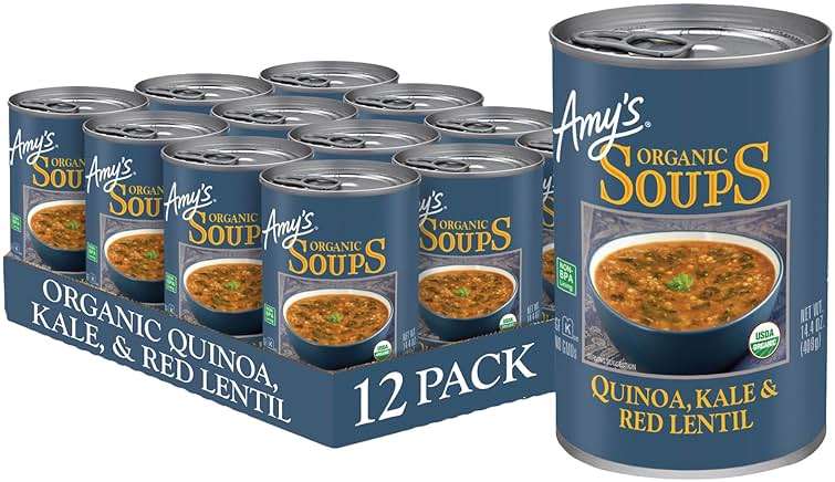 Amy's Soup, Vegan, Gluten Free, Organic Kale, Quinoa and Red Lentil, 14.4 Ounce (Pack of 12) - Image 1