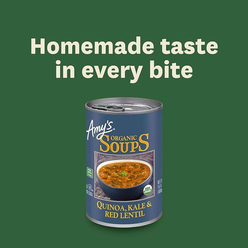 Amy's Soup, Vegan, Gluten Free, Organic Kale, Quinoa and Red Lentil, 14.4 Ounce (Pack of 12) - Image 6