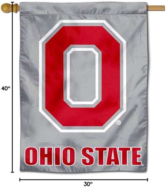Ohio State Buckeyes Block O Logo House Flag Banner - Image 3