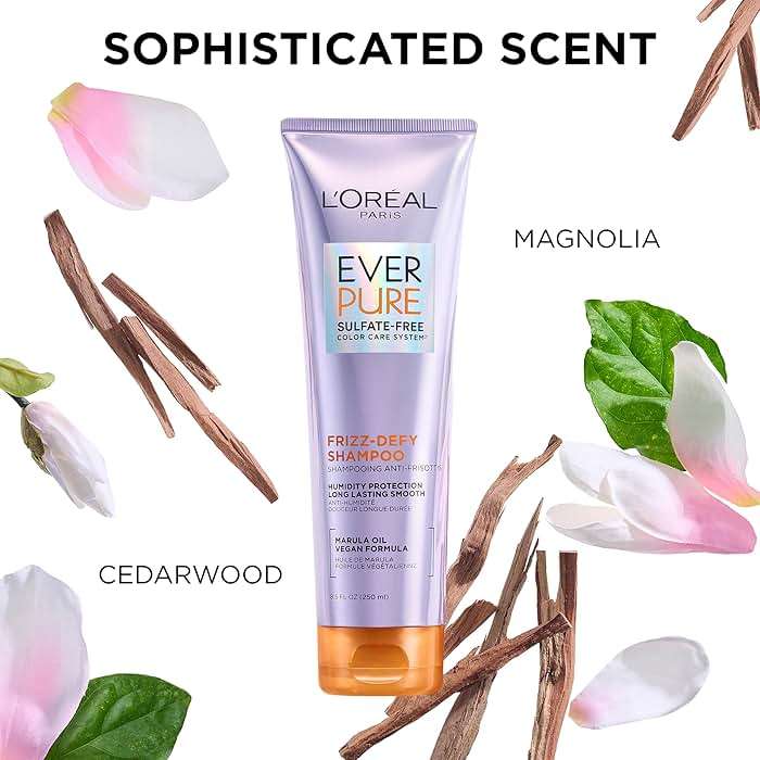 L'Oreal Paris Sulfate Free Frizz Defy Conditioner, Frizz Control Hair Care with Marula Oil, EverPure, 8.5 Fl Oz (Packaging May Vary) - Image 5