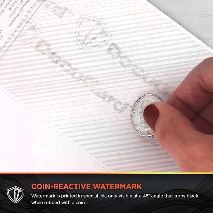 DocuGard Blue/Red Premier Prismatic Top High Security Check Paper - Laser/Inkjet Printer Compatible - 13 Security Features - 500 Blank Business Checks (04532) - Image 6