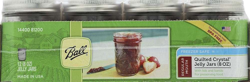 Ball Jar Quilted Crystal Jelly (Case of 12), 8 oz - Image 1
