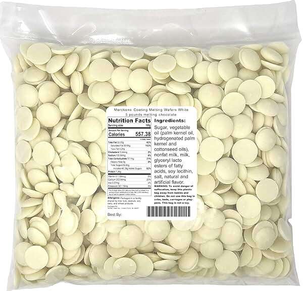 Merckens White Coating Melting Wafers, 5 lb (80 oz) - Image 1