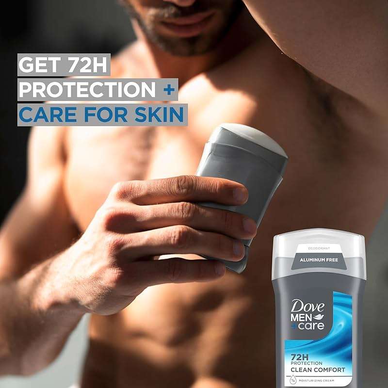 DOVE MEN + CARE Deodorant Stick for Men Clean Comfort 4 Count Aluminum Free 72-Hour Odor Protection Mens Deodorant with 1/4 Moisturizing Cream 3 oz (Pack of 4) - Image 5