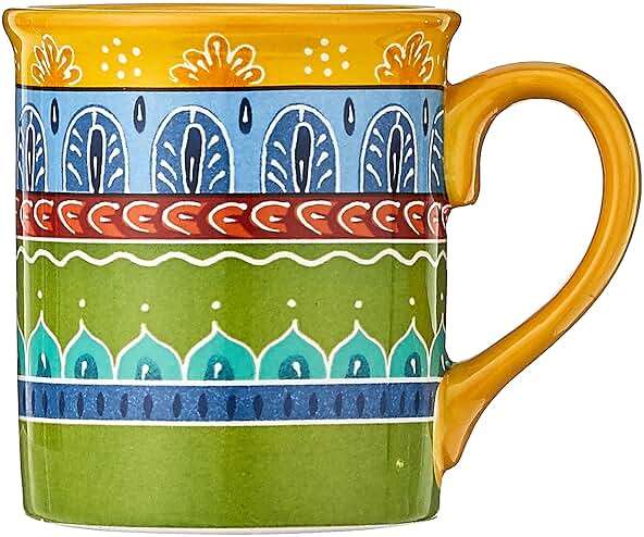 Valencia Mugs Set of 4 – 16 oz Colorful Ceramic Coffee Cups with Bold Multicolor Patterns, Microwave & Dishwasher Safe, Boho Kitchen Drinkware for Tea, Cocoa & More - Image 3