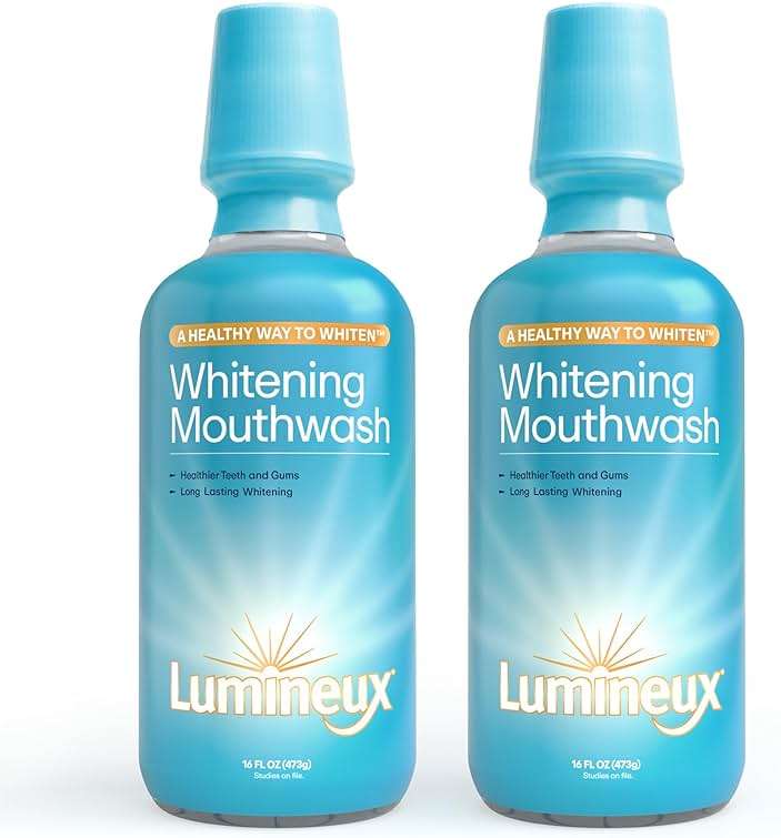 Lumineux Teeth Whitening Mouthwash, 16 Oz. 2 Pack - Peroxide Free - Whitening Without The Sensitivity - NO Alcohol, Fluoride & SLS Free - Image 1