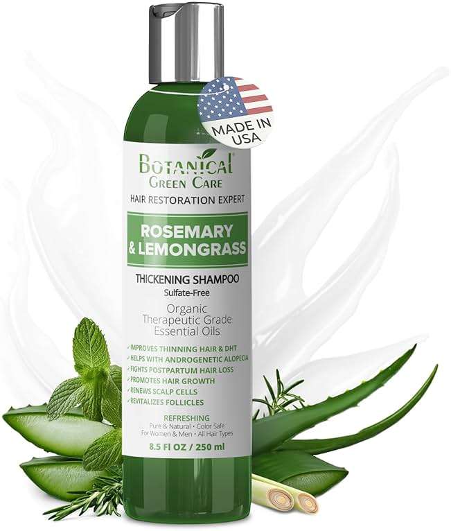 Rosemary & Lemongrass Hair Growth Shampoo for Thinning Hair, Strengthening & Volumizing, Made in USA - Image 1