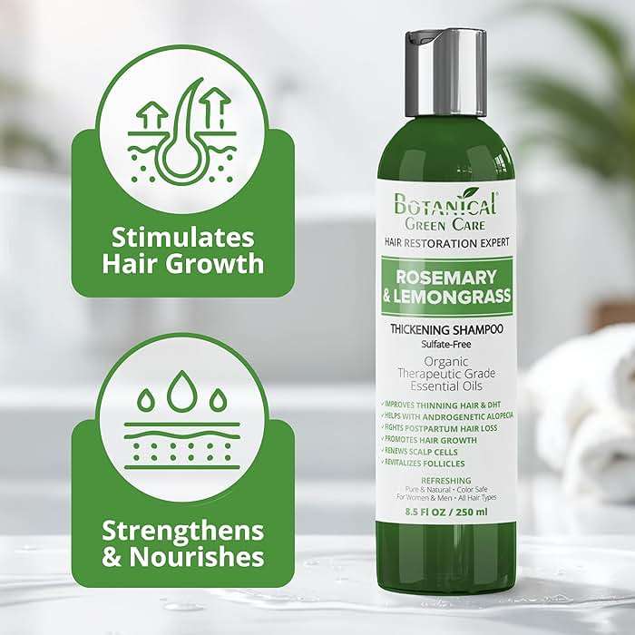 Rosemary & Lemongrass Hair Growth Shampoo for Thinning Hair, Strengthening & Volumizing, Made in USA - Image 3