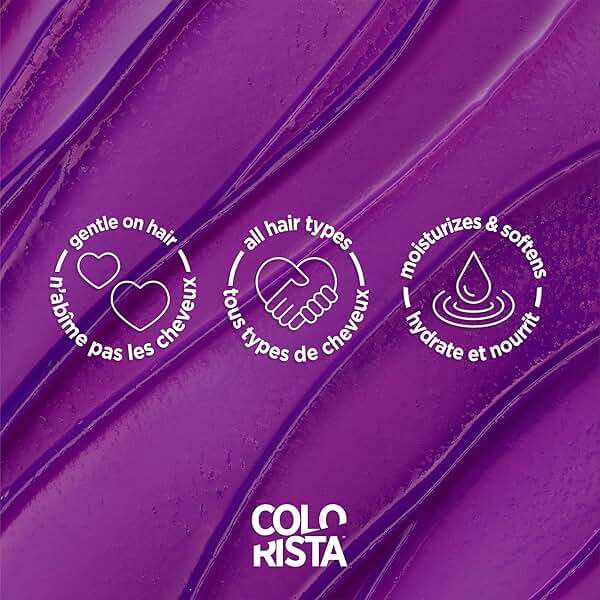 L’Oreal Paris Colorista Semi Permanent Hair Color for Bleached or Blonde Hair, Color Depositing Hair Mask Formula, Purple - Image 4