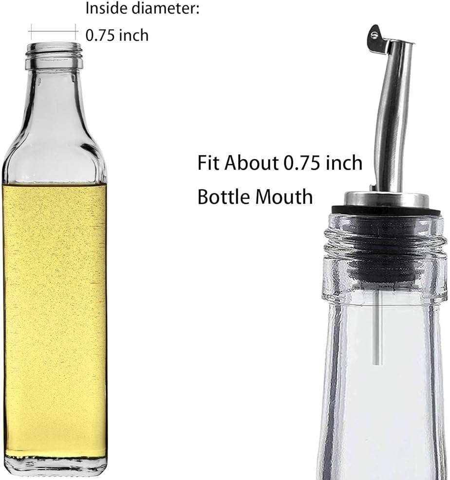 Axe Sickle 2 Pcs Oil Spout Liquor Bottle Pourer Spouts Stainless Steel Speed Pour Spouts Olive Oil Dispenser Spout for About 3/4" Bottle Mouth, with Flip Top - Image 4