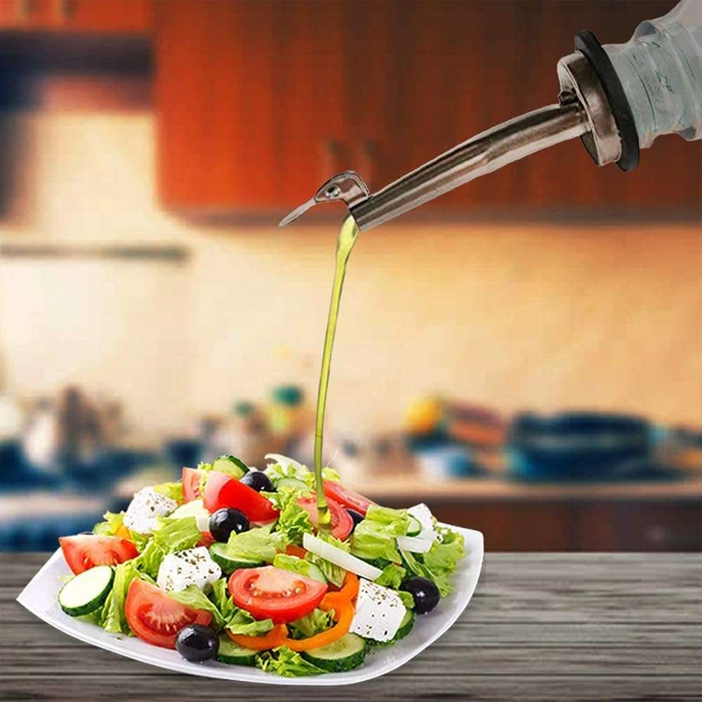 Axe Sickle 2 Pcs Oil Spout Liquor Bottle Pourer Spouts Stainless Steel Speed Pour Spouts Olive Oil Dispenser Spout for About 3/4" Bottle Mouth, with Flip Top - Image 7