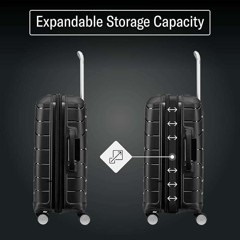 Samsonite Freeform Hardside Carry-On Luggage with Spinner Wheels - Hardshell Suitcase - TSA, Airline-Approved - Expandable Hard Shell, Smooth Rolling Wheels for Lightweight Travel – Black - Image 6