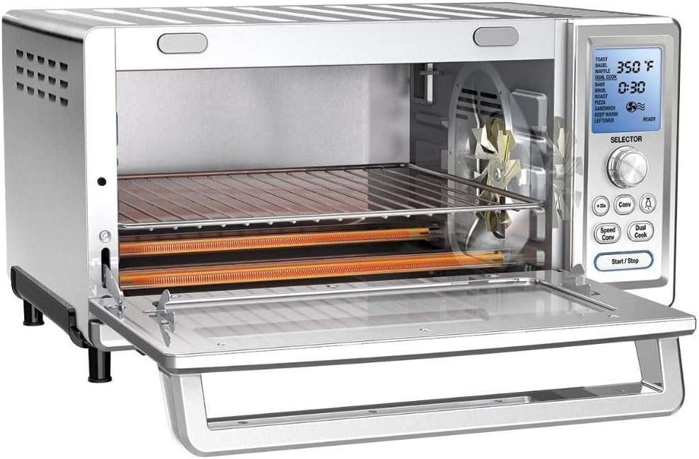 Cuisinart Chef’s Convection Toaster Oven, 1800-Watt Electric Oven with 15 Cooking Functions, Fits 13" Pizza, 9"x13" Baking Pan, and Full-Size Chicken, Nonstick Interior, TOB-260N1NAS, Stainless Steel - Image 4