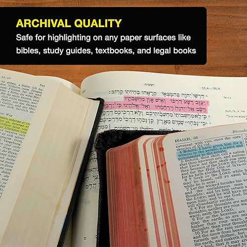 U.S. Office Supply Bible Safe Highlighter Set of 6 Bright Flouresent Colors, Dry Bible Highlighters No Bleed, Fade or Smear, Safe Gel Markers, Accessories, Study Guide - Image 6