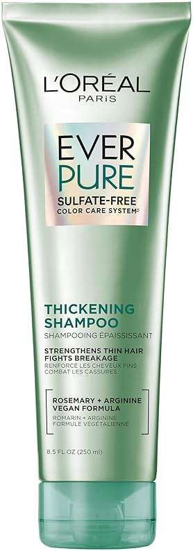 L'Oreal Paris Thickening Sulfate Free Shampoo, Thickens + Strengthens Thin, Fragile Hair, Hair Care with Rosemary Leaf, EverPure, 8.5 Fl Oz (Packaging May Vary) - Image 1