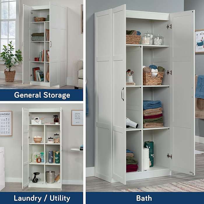 Sauder Select Storage Cabinet/ Pantry cabinets, White finish - Image 7
