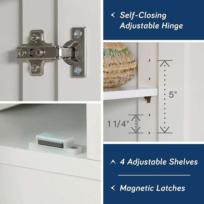 Sauder Select Storage Cabinet/ Pantry cabinets, White finish - Image 8