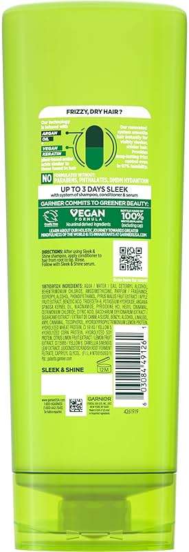 Garnier Fructis Sleek & Shine Conditioner, Frizzy, Dry, Unmanageable Hair, 21 fl. oz.(Packaging May Vary) - Image 11