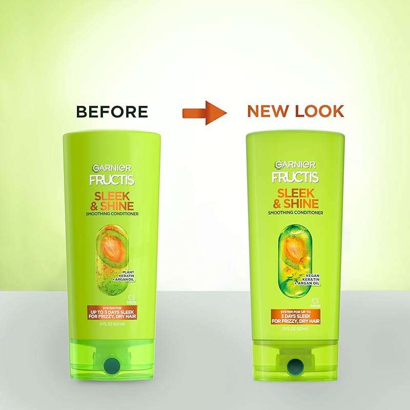 Garnier Fructis Sleek & Shine Conditioner, Frizzy, Dry, Unmanageable Hair, 21 fl. oz.(Packaging May Vary) - Image 5