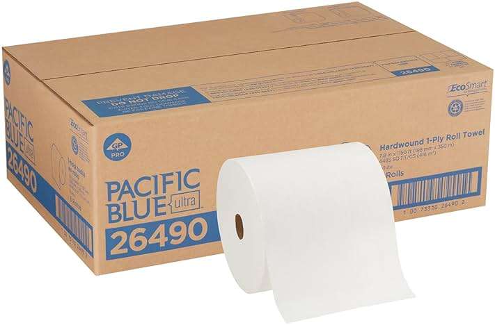Pacific Blue Ultra by Georgia-Pacific PRO 8” High-Capacity Paper Towel Rolls, White, 1150 Linear Feet Per Roll, 6 Rolls Per Case, 26490 - Image 1