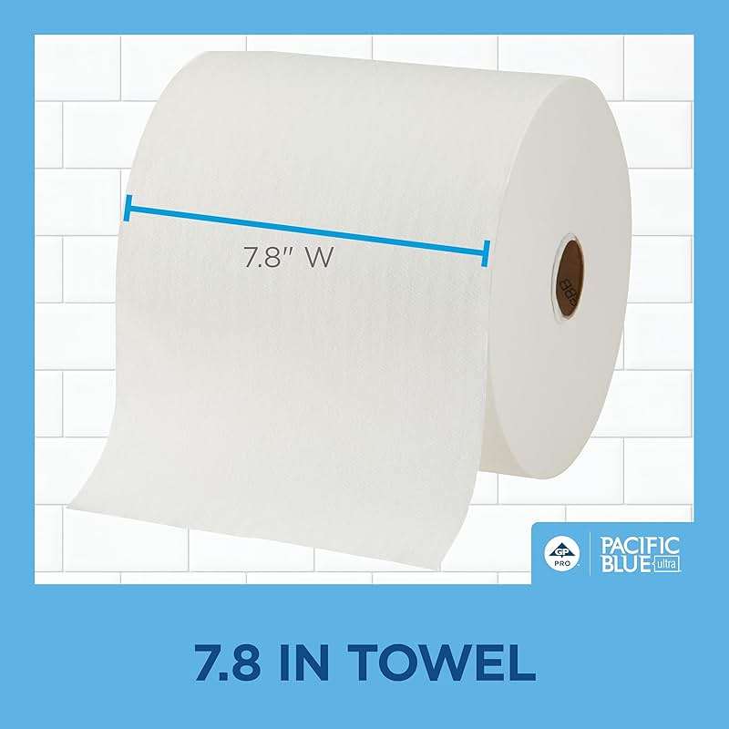 Pacific Blue Ultra by Georgia-Pacific PRO 8” High-Capacity Paper Towel Rolls, White, 1150 Linear Feet Per Roll, 6 Rolls Per Case, 26490 - Image 4