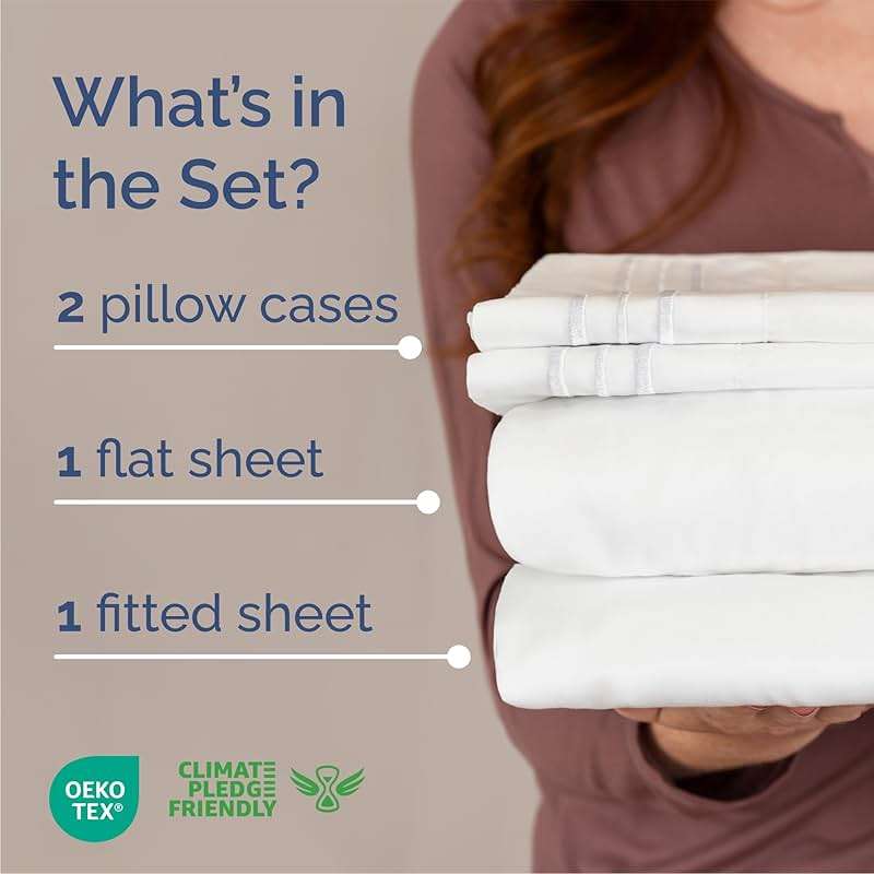 Queen Size 4 Piece Sheet Set - Comfy Breathable & Cooling Bed Sheets Set - Hotel Luxury Bedding for Women, Men, Kids & Teens - Deep Pockets, Easy Secure Fit, Soft and Wrinkle Free - Oeko-Tex - White - Image 2