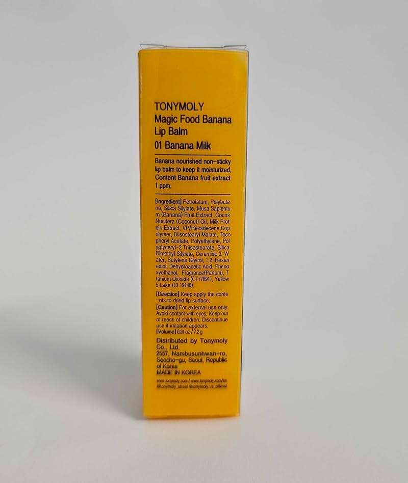 TONYMOLY Magic Food Banana Mini Lip Balm, Hydrating & Moisturizing Korean Lip Care with Shea Butter & Vitamin E, Travel Size, Fruit-Infused Lip Treatment - Image 4