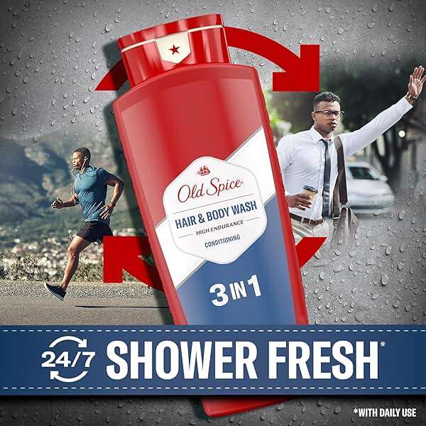 Old Spice Refreshing 2-in-1 Hair & Body Wash Conditioner for Men, High Endurance, 3X Defense, 24/7 Shower Fresh with Lasting Scent, Scented, 24 oz - Image 3