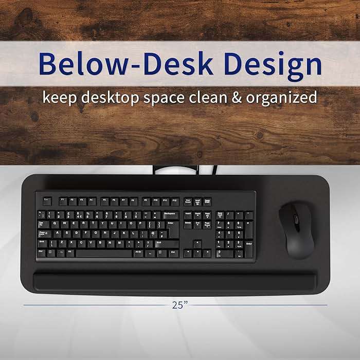VIVO Adjustable Computer Keyboard & Mouse Platform Tray Ergonomic Under Table Desk Mount Drawer Underdesk Shelf (MOUNT-KB03B) - Image 8