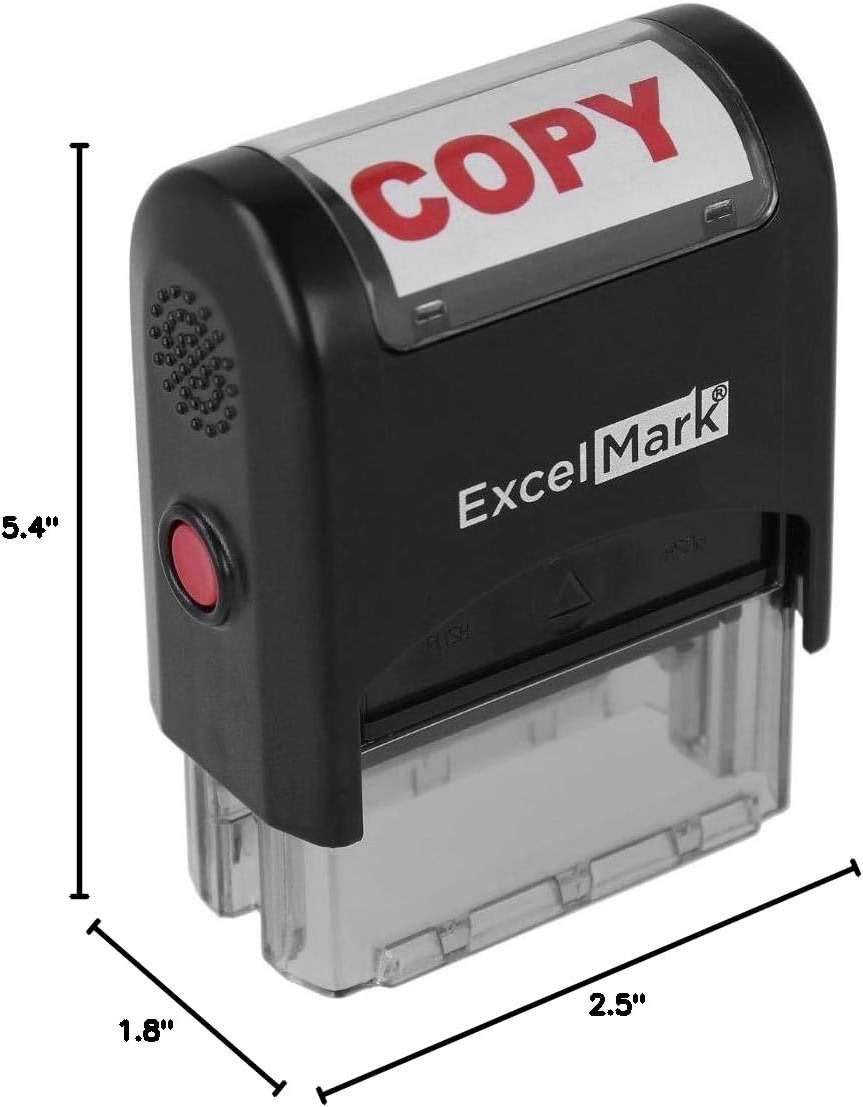 ExcelMark Copy Stamp Self-Inking Rubber Stamp - Red Ink for Office Use, Ideal for Efficient Document Management with Copy Stamps, Perfect for Professional Settings - Image 2