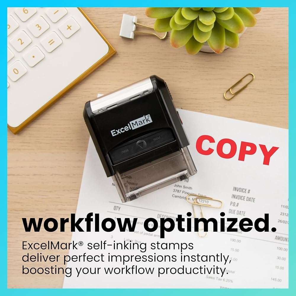 ExcelMark Copy Stamp Self-Inking Rubber Stamp - Red Ink for Office Use, Ideal for Efficient Document Management with Copy Stamps, Perfect for Professional Settings - Image 4