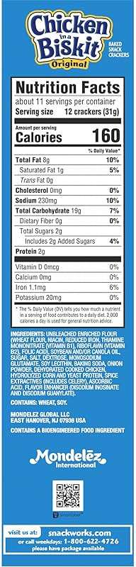 CHICKEN IN A BISKIT Original Baked Snack Crackers, Lunch Snacks, Family Size, 12 oz - Image 15