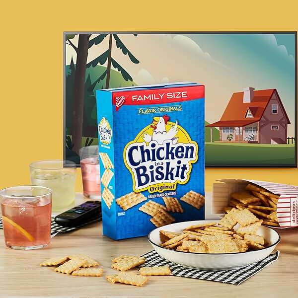 CHICKEN IN A BISKIT Original Baked Snack Crackers, Lunch Snacks, Family Size, 12 oz - Image 7