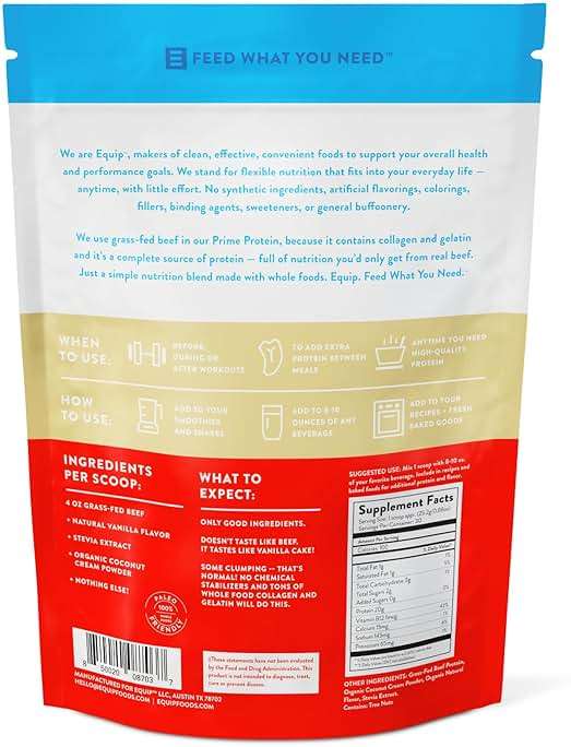 Equip Foods Prime Protein Powder | Clean, Grass Fed Beef Protein Powder | Carnivore Protein Isolate, Keto Friendly | Gluten & Dairy Free | Helps Build & Repair Tissue | 30 Servings, Vanilla (No Sugar) - Image 7