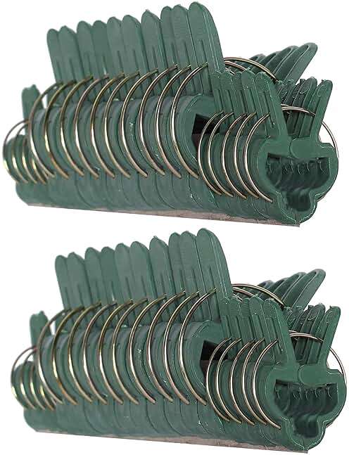 Plant Clips 40 Piece Green Gentle Gardening Plant & Flower Lever Loop Gripper Clips, Tool for Supporting or Straightening Plant Stems, Stalks, and Vines, Garden Clips, by RamPro - Image 1