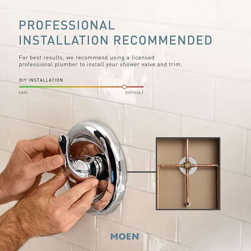 Moen Conway Spot Resist Brushed Nickel Bathroom Shower Trim Kit with Square Showerhead, Handle, Tub Spout, and Posi-Temp Valve Included, 82922SRN - Image 2