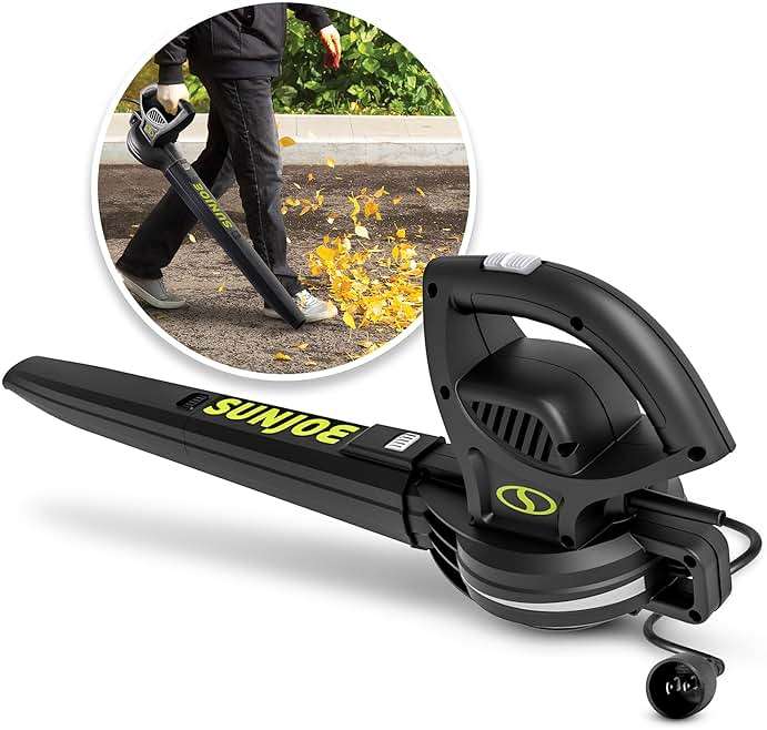 Sun Joe Corded Electric Leaf Blower Machine, 155 MPH, 260 CFM, 6-Amp Motor, Black - Portable and Lightweight Gardening Equipment for Yard Care and Lawn Maintenance, SBJ597E - Image 4