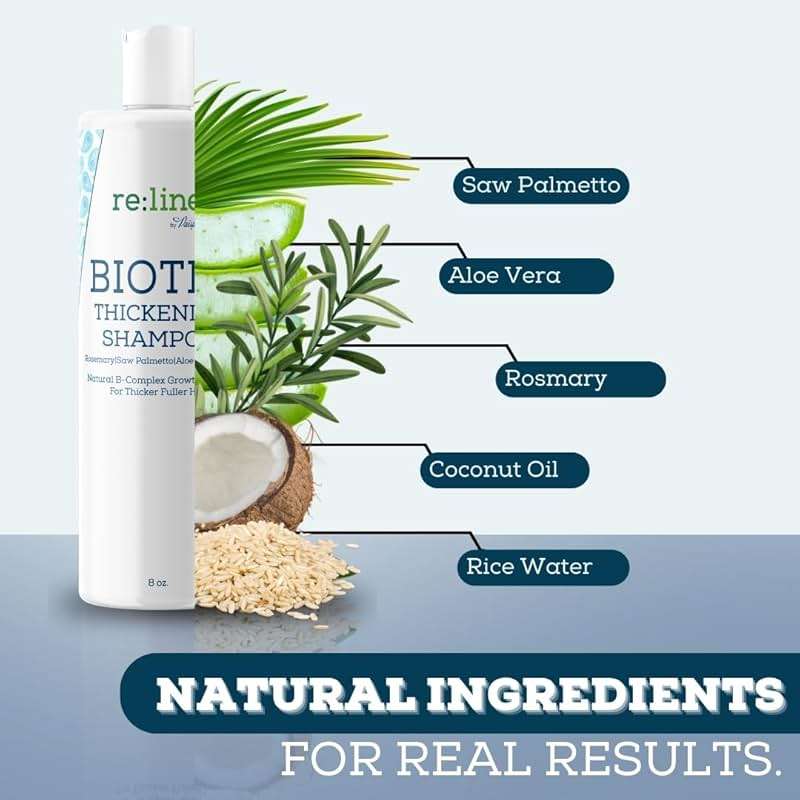 Paisle Botanics Biotin Thickening Shampoo – Natural Volumizing Formula for Fine or Thinning Hair and Fuller Looking Volume – Sulfate & Paraben Free, Color Safe for Women and Men – 8 fl oz - Image 3