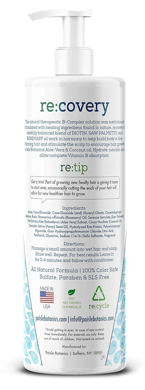 Paisle Botanics Biotin Thickening Shampoo – Natural Volumizing Formula for Fine or Thinning Hair and Fuller Looking Volume – Sulfate & Paraben Free, Color Safe for Women and Men – 8 fl oz - Image 7