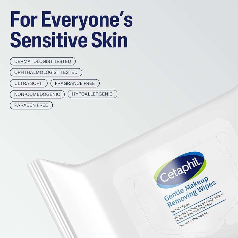 Cetaphil Gentle Makeup Removing Face Wipes, Daily Cleansing Facial Towelettes Gently Remove Makeup, Fragrance and Alcohol Free, 25 Count - Image 7