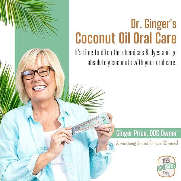 Dr Ginger’s Coconut Oil Oral Care Bundle, Coconut Mint (Toothpaste 4oz + Mouthwash 14 fl oz) – Fluoride-Free Toothpaste + Alcohol-Free Oil Pulling Mouthwash, Organic Coconut Oil + Xylitol - Image 7