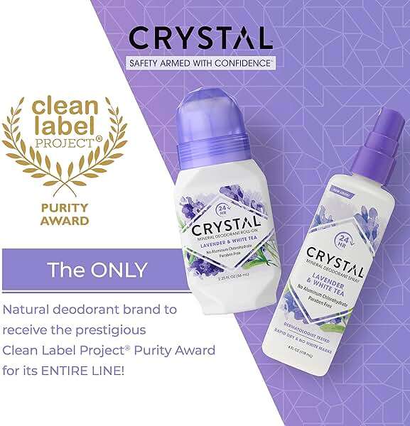 CRYSTAL Deodorant Aluminum Free Mineral Deodorant Roll-On for Women & Men, Lavender & White Tea - Paraben Free - Certified Cruelty Free & Vegan Deodorant - Prevents Odor Up to 24 Hours ,2.25 Fl Oz (Pack of 3),21661-3 - Image 3