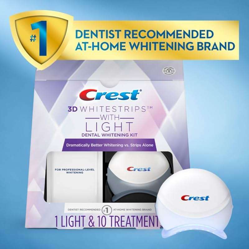 Crest 3D Whitestrips Express Whitening + LED Light – Teeth Whitening Kit, 1 Light + 10 Treatments, Each with 1 Upper/1Lower, 20 Strips – Crest 3DWhite Teeth Whitening Strips - Image 3