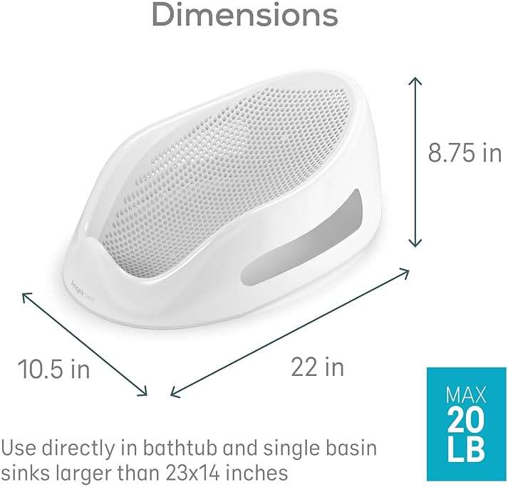 Angelcare Baby Bath Support (Gray) | Ideal for Babies Less Than 6 Months Old - Image 2