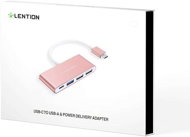 LENTION USB C Hub 4-in-1 with 100W PD, Type-C Multiport Adapter for 2016-2026 MacBook Pro/Air(M1-M5), iPad, Surface, ChromeBook, Aluminum Travel Hub for iPhone 15-17 (C13, Rose Gold) - Image 6