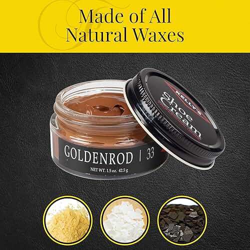 Kelly's Goldenrod Shoe Polish 1.5 oz - Professional Leather Shoe Cream - Image 3
