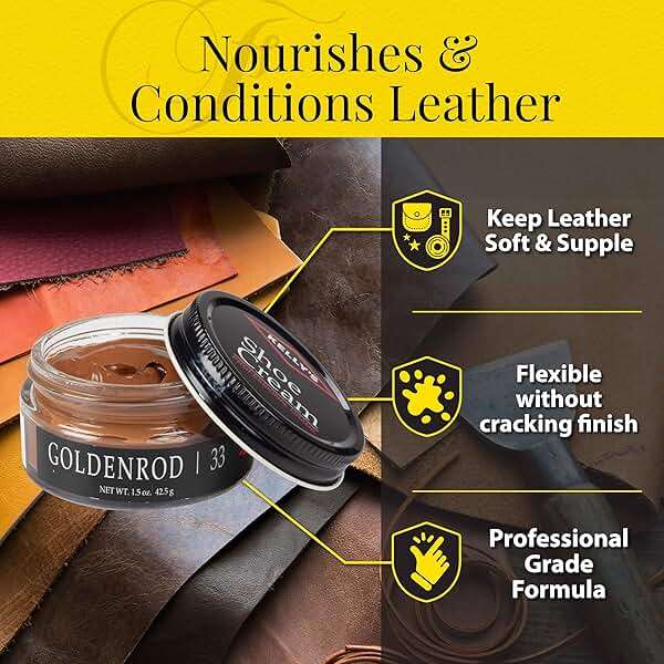 Kelly's Goldenrod Shoe Polish 1.5 oz - Professional Leather Shoe Cream - Image 5