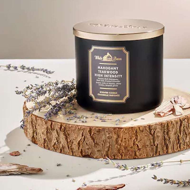 Bath & Body Works Mahogany Teakwood Intense 3-Wick Candle - Scented Candle for At-Home Use - Long-Lasting, Room-Filling Fragrance - High Fragrance Oil Concentration - Soy Wax Blend - Image 2