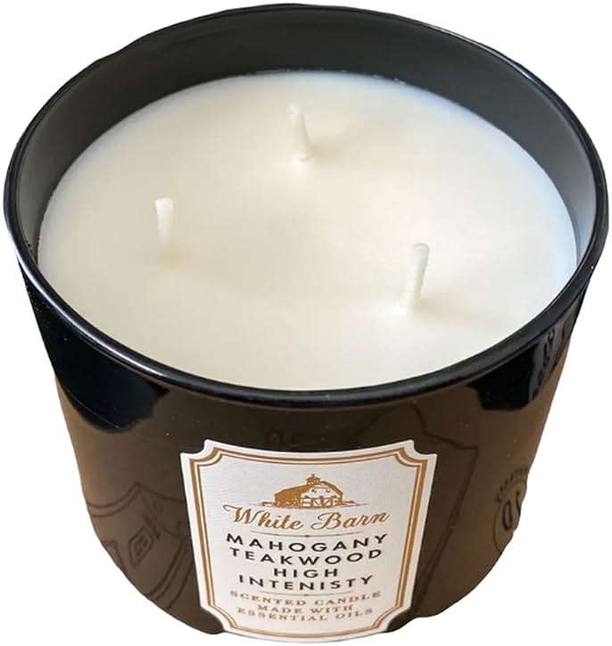 Bath & Body Works Mahogany Teakwood Intense 3-Wick Candle - Scented Candle for At-Home Use - Long-Lasting, Room-Filling Fragrance - High Fragrance Oil Concentration - Soy Wax Blend - Image 4